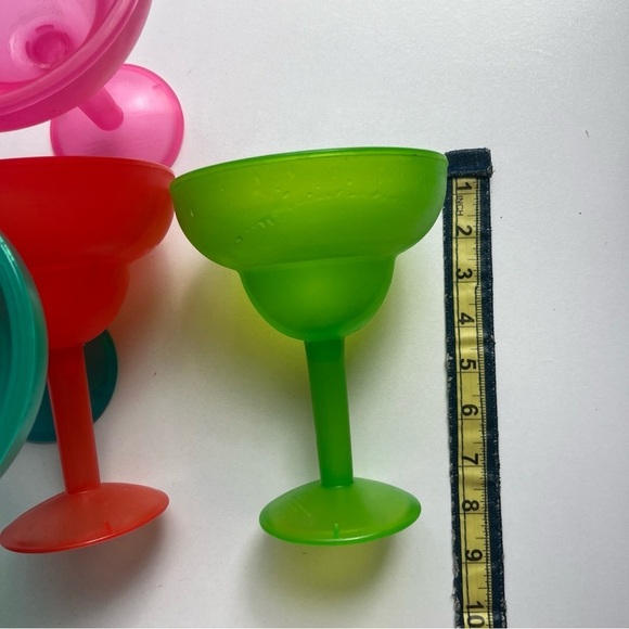 Neon Plastic Margarita Glasses - Set of 4, Each cup holds 12 oz - Fiesta - Picture 5 of 6